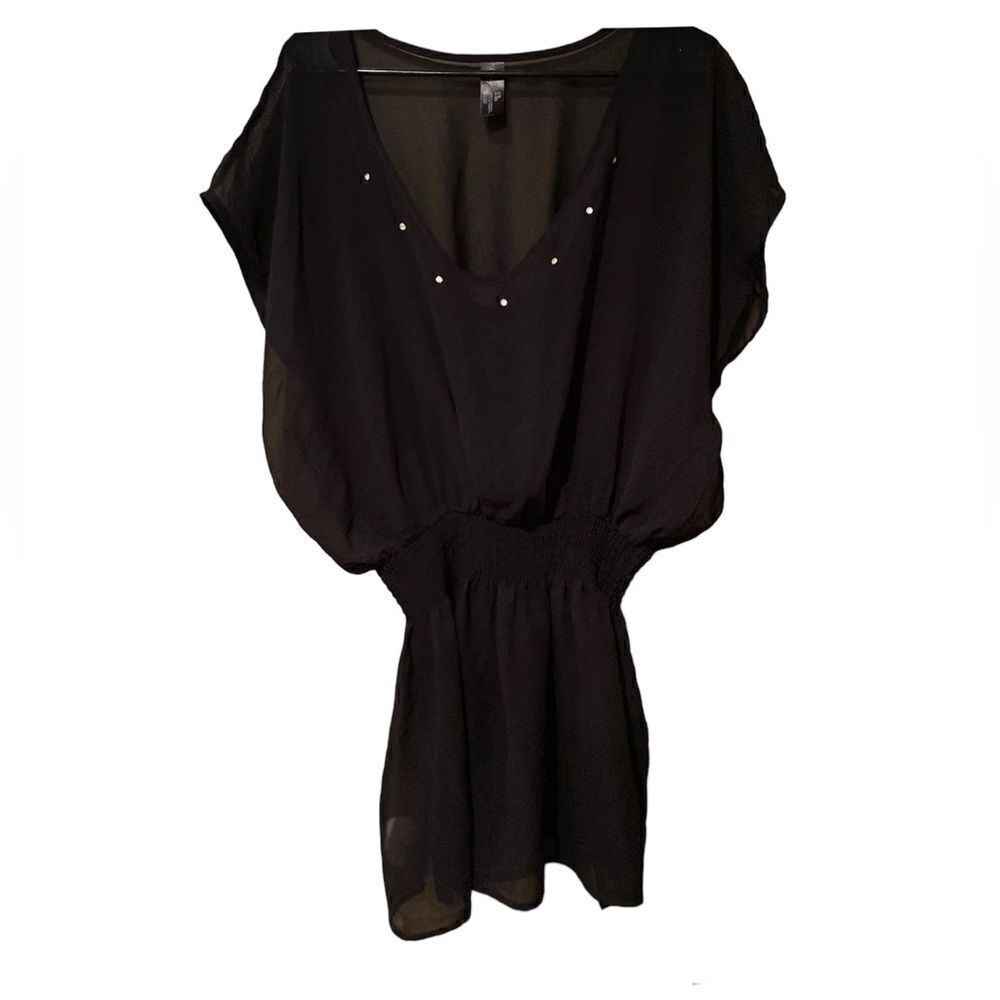 Smart Sexy Swim Black Coverup Size L/XL Sheer